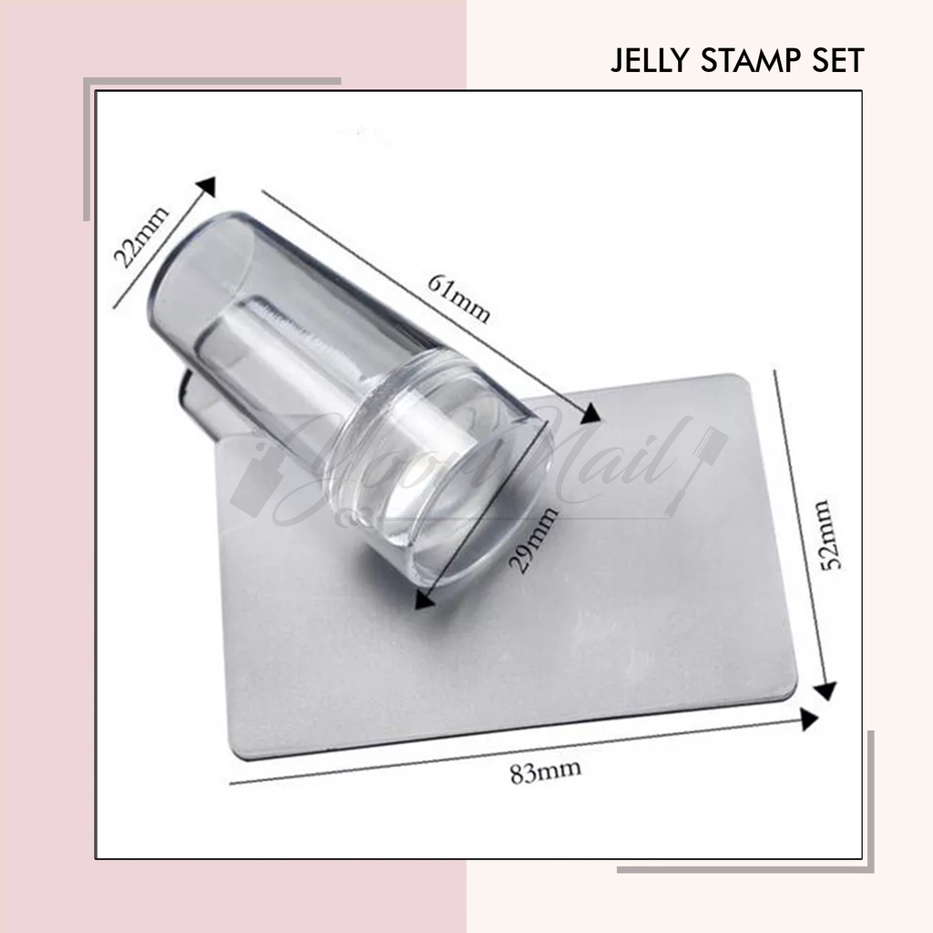 Pure jelly stamp set jelly stamping nail art stamper scraper silicon jelly