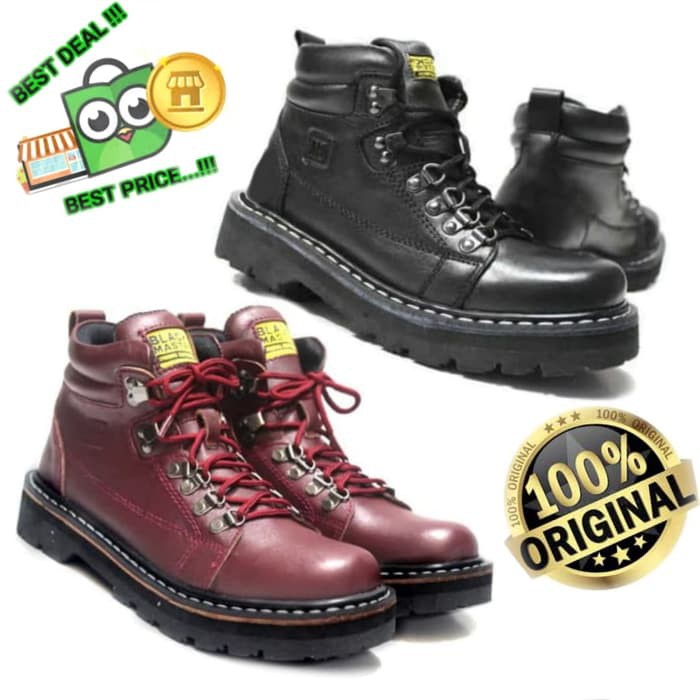 Unik NEW Sepatu Boots/Boot pria Rock style kualitas 100% ORIGINAL BRANDED - Hitam, 39 Terlaris