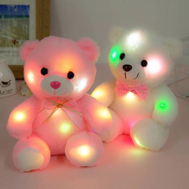 MOMBABY1 Boneka Beruang Teddy Bear Anak Lampu LED atau Kado Mainan Anak Perempuan Boneka Beruang