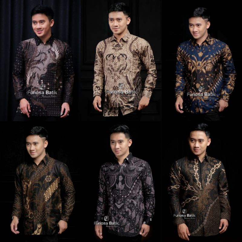 Batik Pria Lengan Panjang BATIK NAKULA HRB026 motif KERATONAN Kode 002 size M L XL XXL Reguler