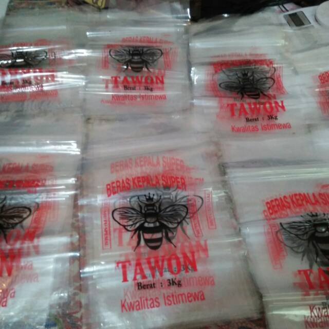Sablon plastik beras ukuran 5kg 30x45 tebal 0.10