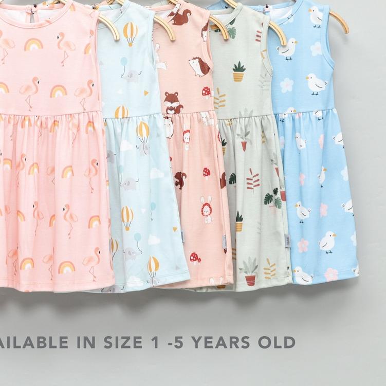 ➪ Mooi Dress Anak Perempuan Printed Sleeveless Dress (ELEPHANT) ✳