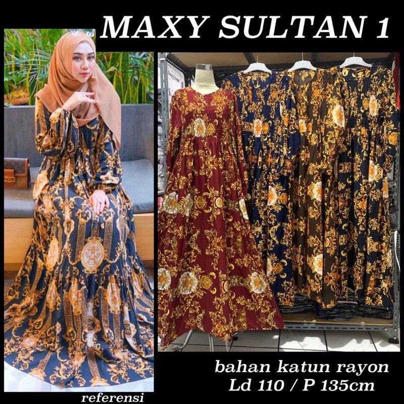 GTS MAXY SULTAN ARA GAMIS JUMBO XXL KATUN RAYON SYAHRINI KERUT MAYUNG MEWAH PREMIUM DRESS MAXI