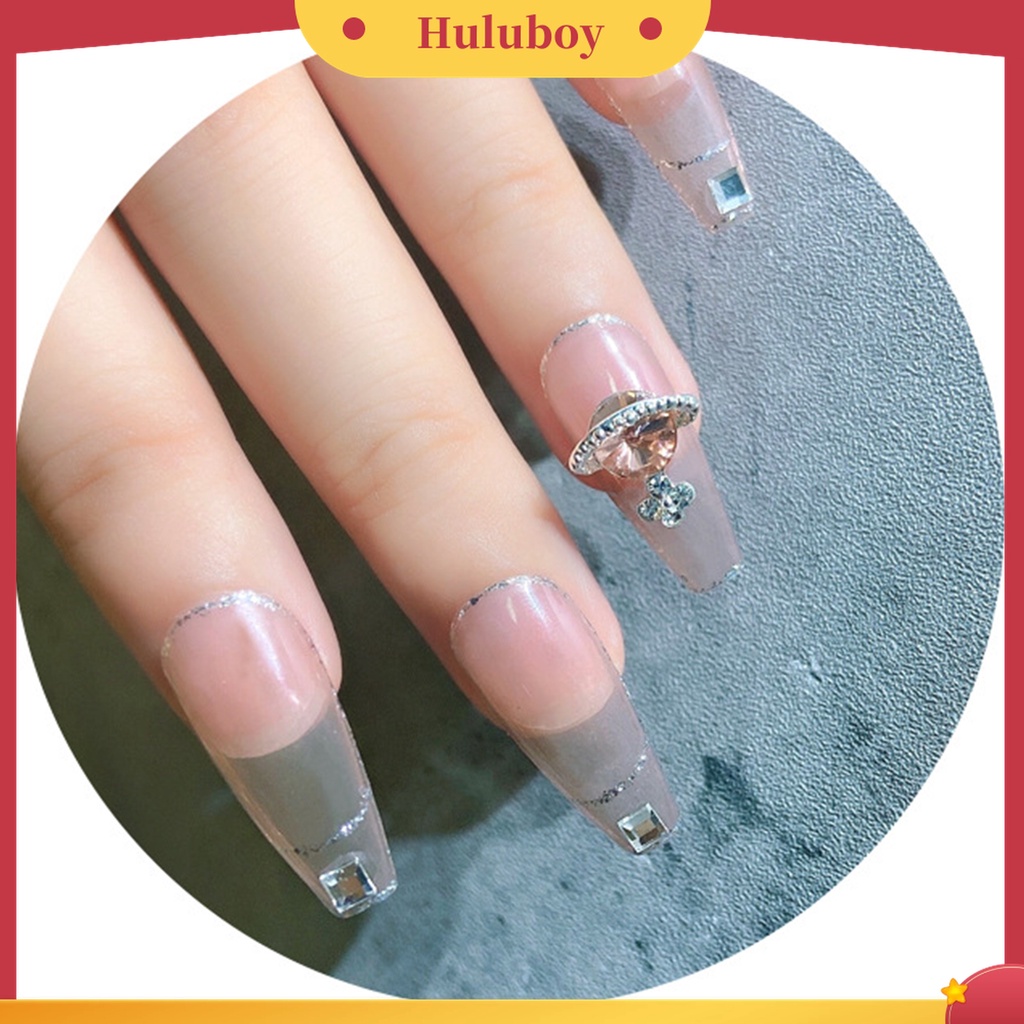 Huluboy Huluboy♡ 5 Pcs / Set Ornamen Kuku Efek Glitter 3D Warna-Warni Untuk Wanita