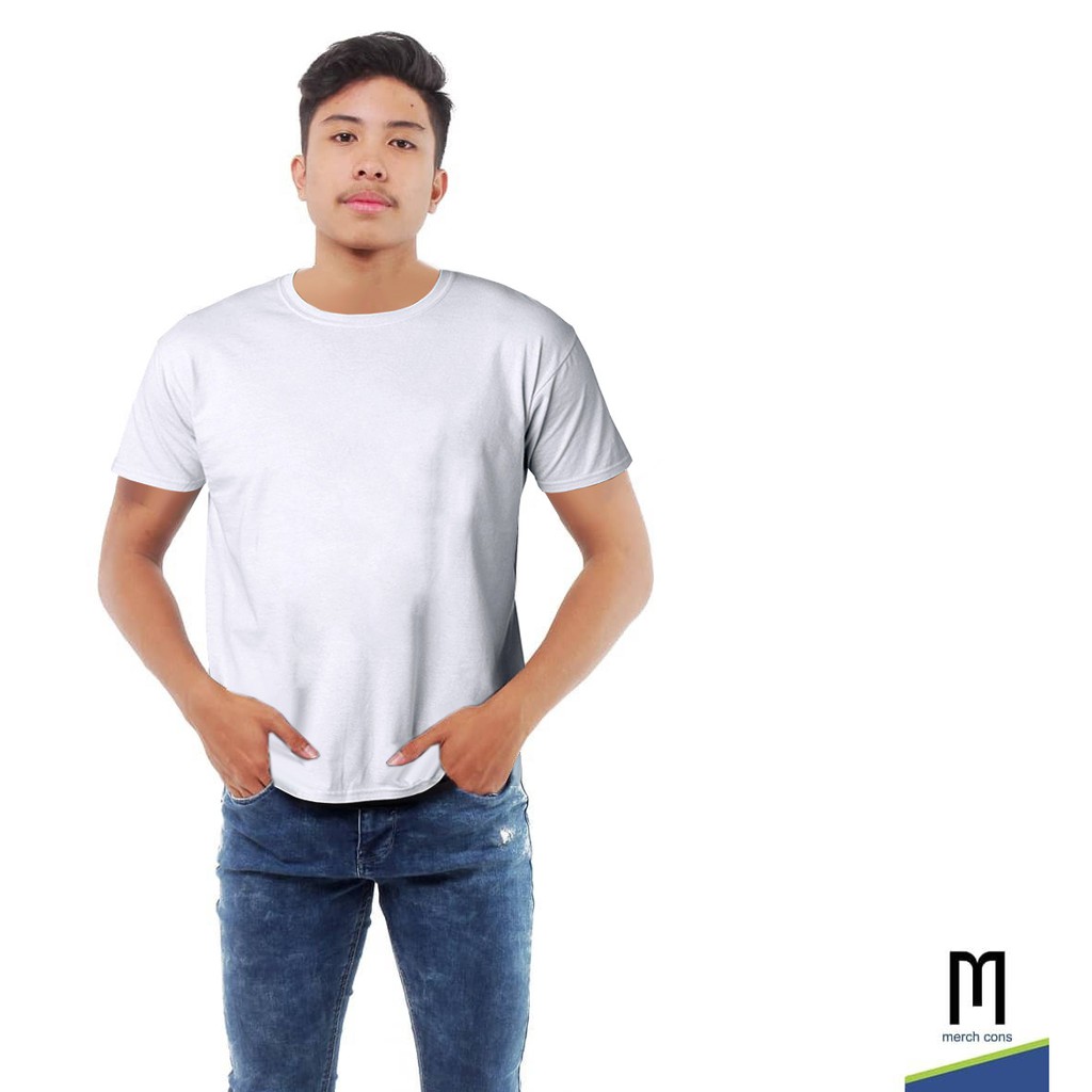 Kaos polos cotton combad 24s tanpa jahitan samping merk merchons warna PUTIH