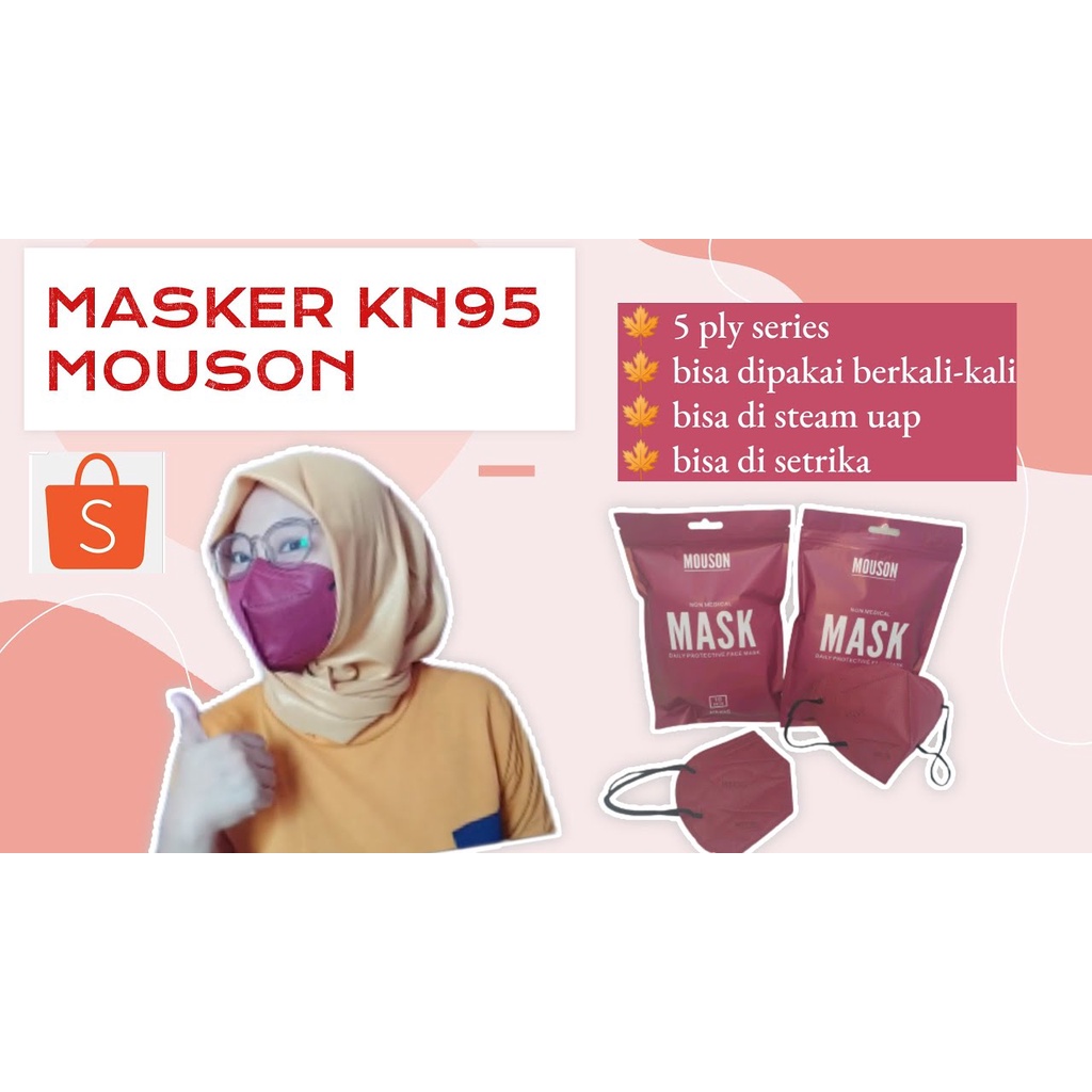 Masker KN95 Mouson Warna Warni 5 Ply isi 10pcs Masker Medis - Medical Mask Original