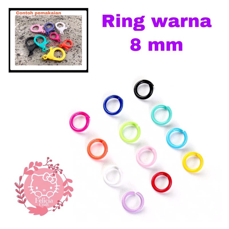 [1 pak 10pcs] Ring besi warna 8mm