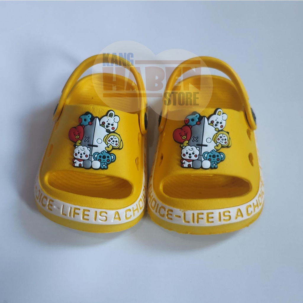 Sandal Anak Bayi Cewek Cowok Kararkter Kartun BT21 Sendal Ringan Belajar Jalan 383E 20-25