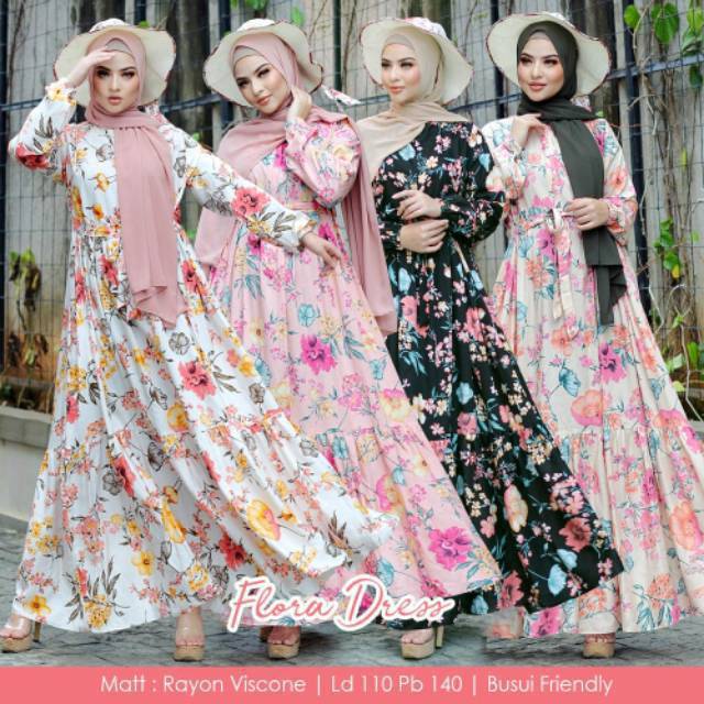 Homey dress / gamis katun rayon/floral nagita /dress nagita | Shopee