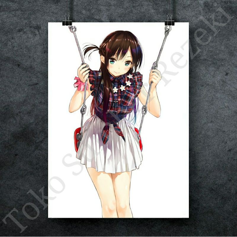 Poster Mizuhara Chizuru Kanojo Okarishimasu Anime Canvas Paper Lukisan