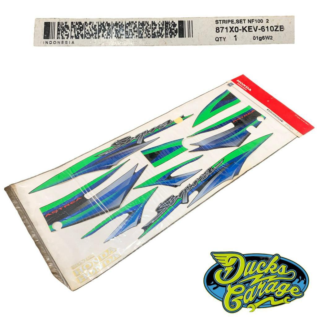 Striping Sticker Stiker List Body Honda Supra 100 Lama Original Biru Hijau