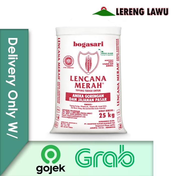 

Tepung Terigu Lencana Merah 25kg (zak) Delivery Only w/ Grab/Gojek