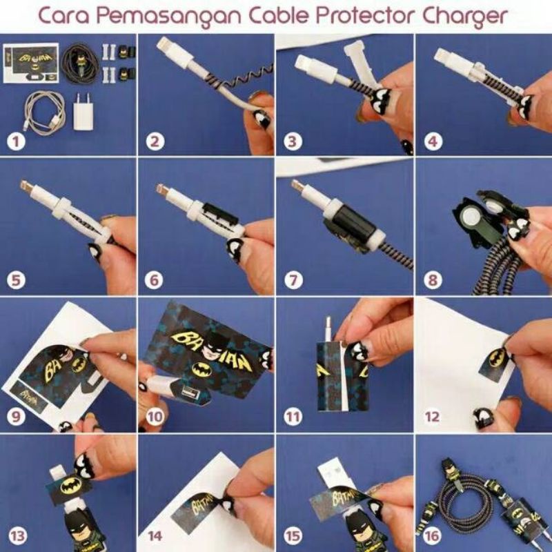 Pelindung Kabel Charger dan Headset Set / Paket Pelindung Kabel Spiral Set