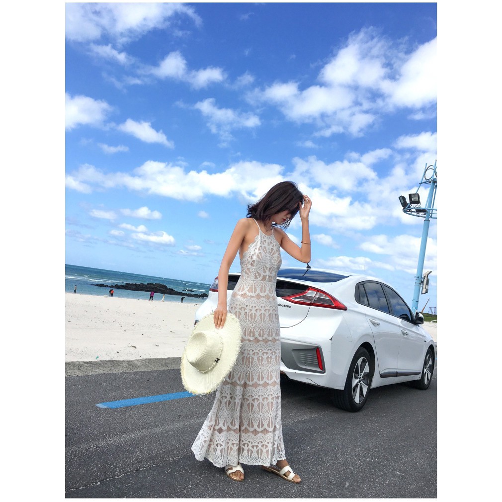 Sexy Backless Strap Dress Wanita Lace Gaun Pantai Sexy Backless Strap Dress Wanita Lace Gaun Pantai