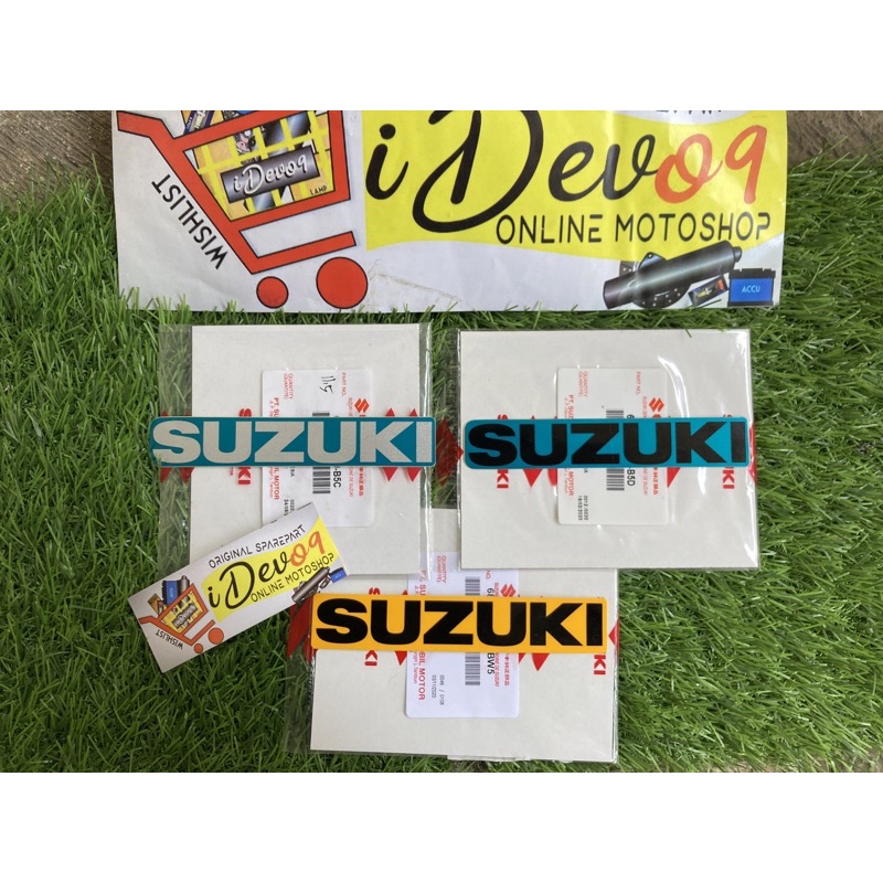 Stiker Tulisan Logo Suzuki Hijau Kuning Original SGP