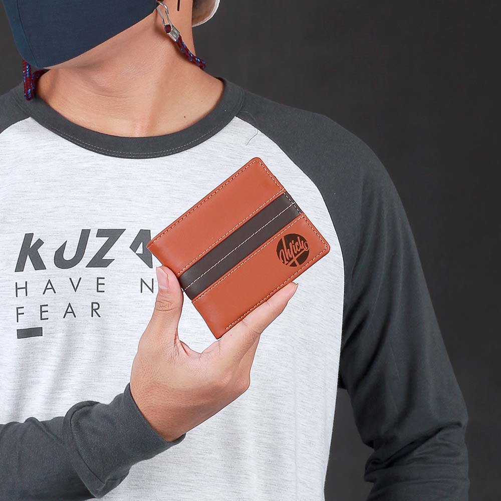 Dompet Lipat Pria Distro Keren Wallet Slim Simpel Distro Original Warna Cokelat