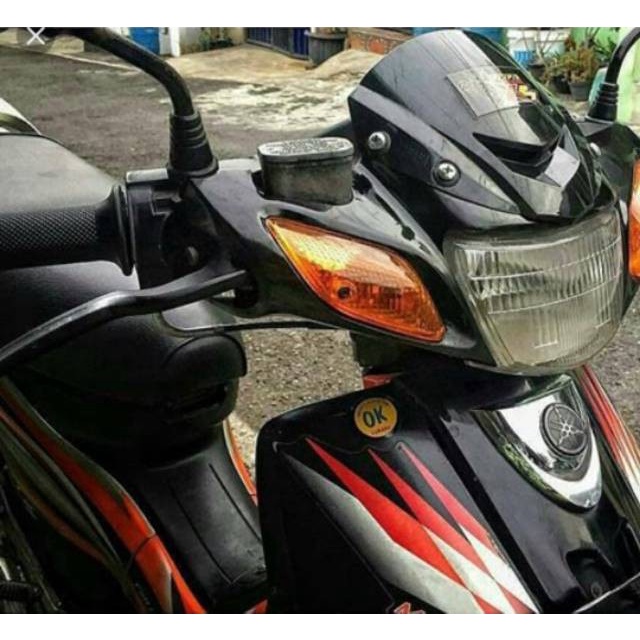 COD visor batok depan yamaha 125zr baru warna hitam model bolongan tengah