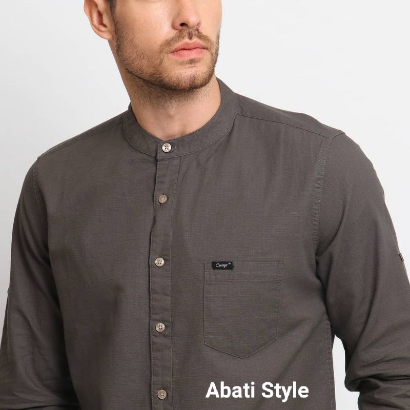 Concept Premium Kemeja Pria Kasual Original Abu Tua Ukuran M/L/XL/XXL/3XL/4XL, Kemeja Pria Lengan Pa