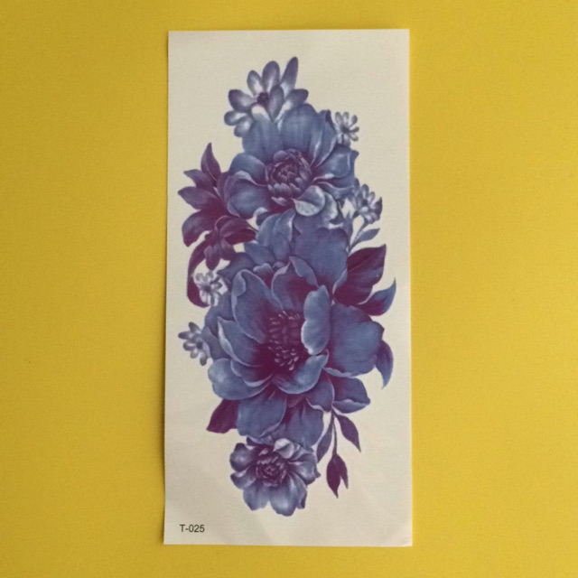 

POTATOO Blue fleur Romance Temporary Tatto Sticker
