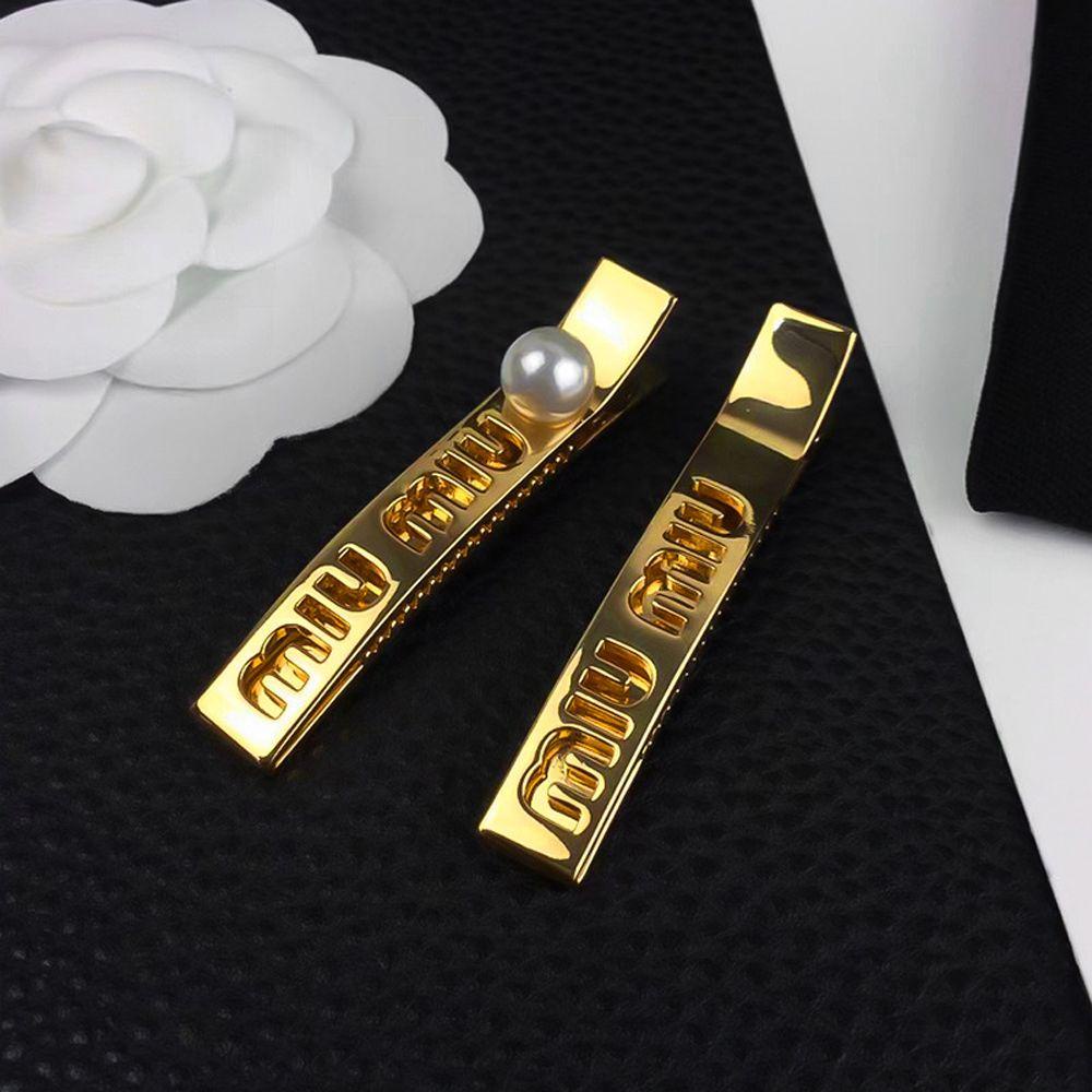 Needway Surat Klip Rambut French Fashion Mutiara Mewah Logam Retro Duckbill Clip