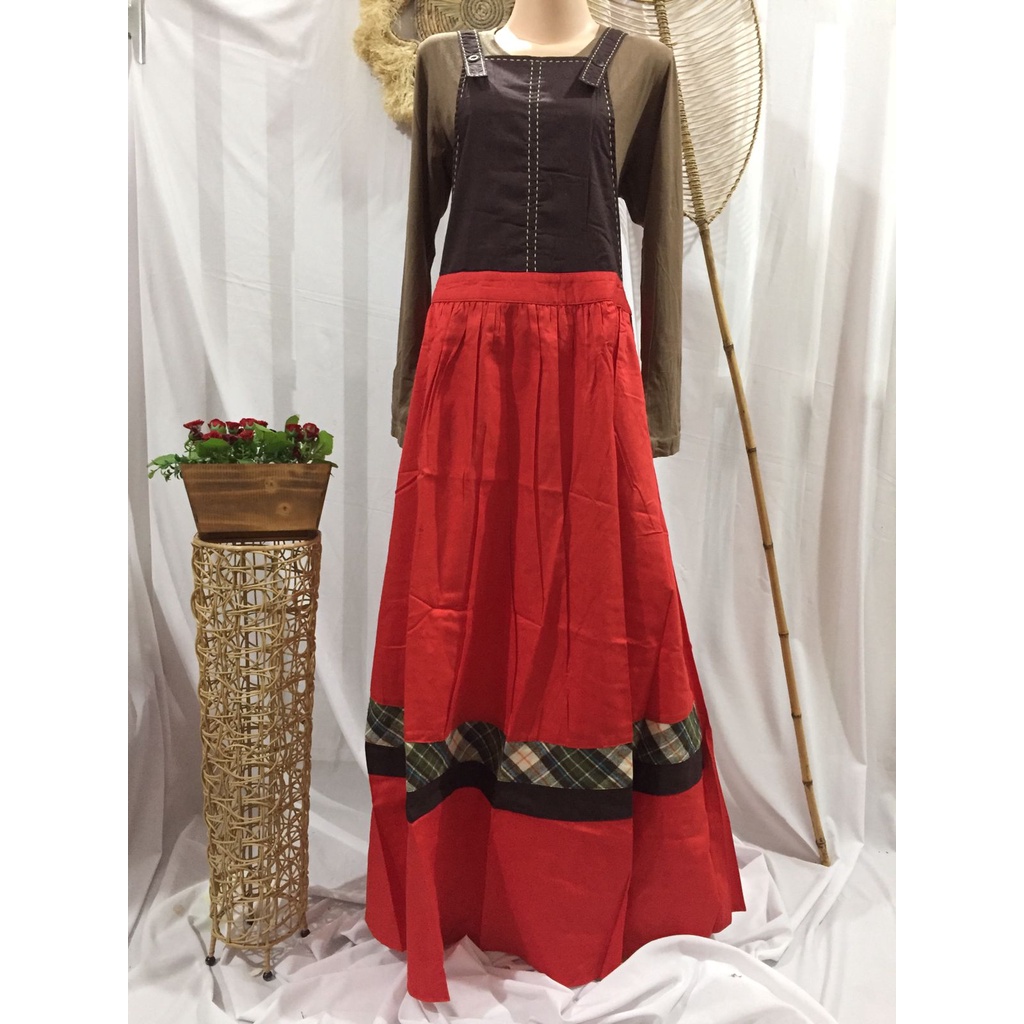 Abaya Dannis Ori Murah SALE Size XL - Apron Cokelat Orange