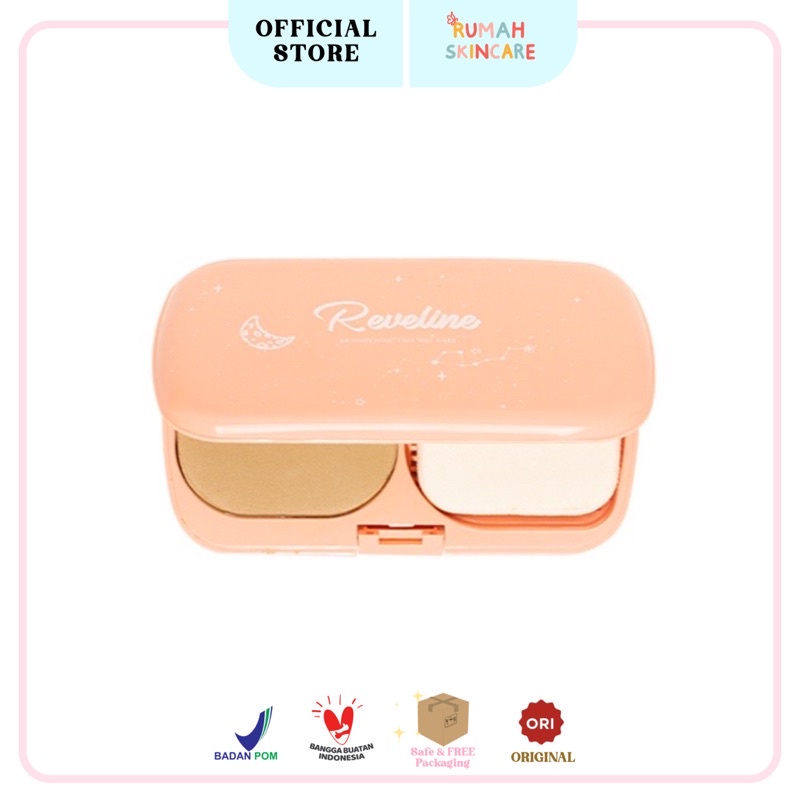 REVELINE Brightening Two Way Cake | Bedak TWC | Bedak Padet | Bedak Foundation | Bedak Bb Cream &amp; Cc Cream | Bedak Padat