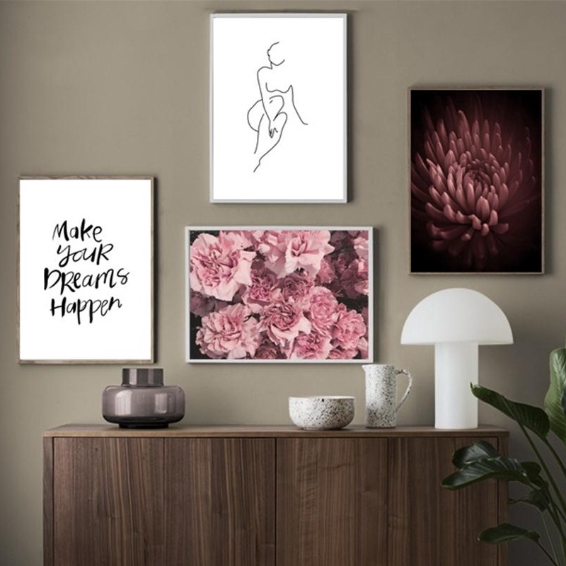 Flower Abstract Painting Girl Wall Art Print Canvas Painting Nordic Poster Prints Wall Pictures For Living Room Unframed Shopee Indonesia