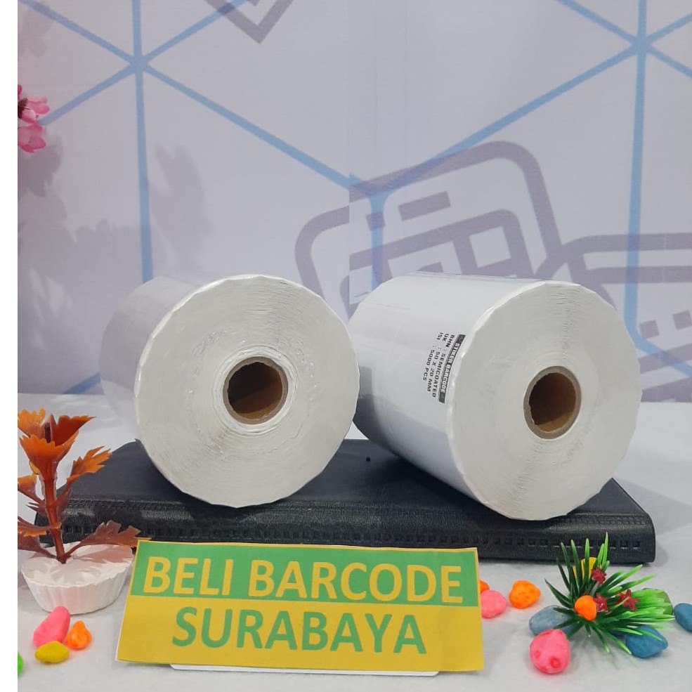 BARCODE LABEL STIKER SEMICOATED 50X20 LABEL BARCODE 50 X 20 2LINE 5000PCS