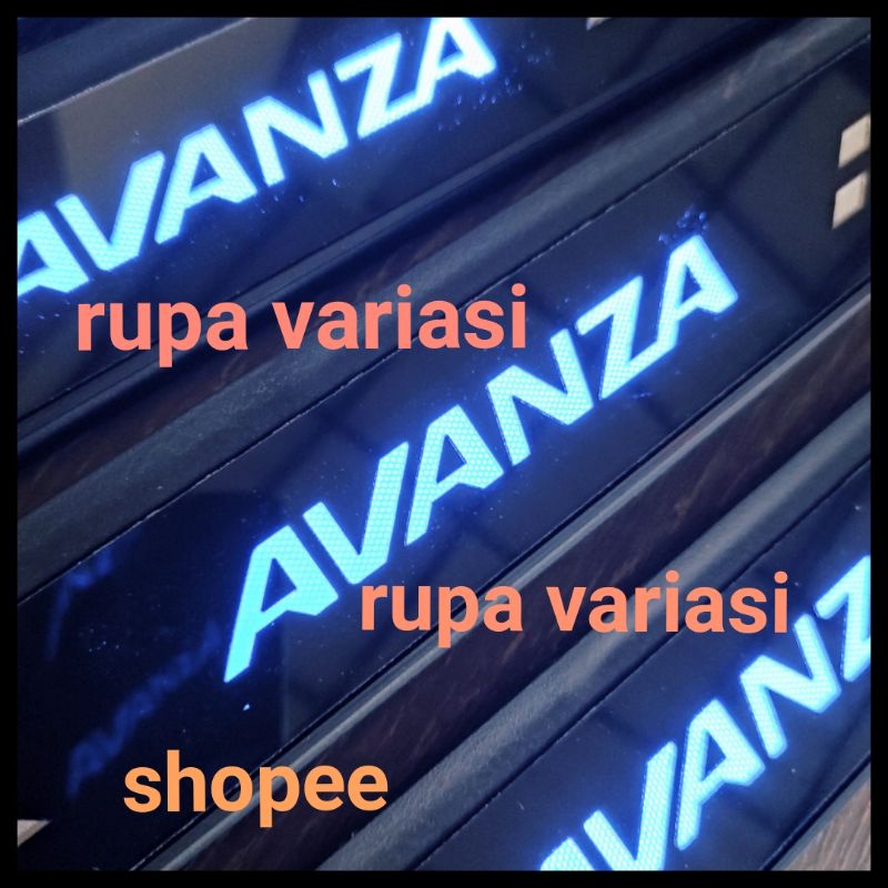 sill plate silplate samping pintu mobil toyota all new avanza 2022 2023 lampu led biru