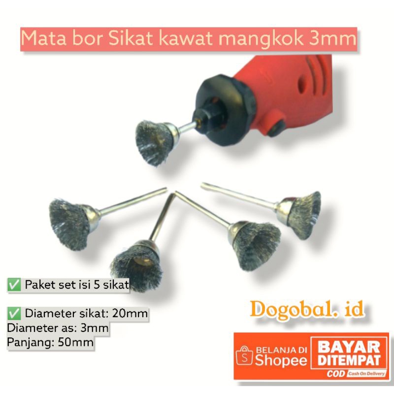 sikat kawat baja mangkok bor mini gerinda Sikat kawat bor cun Mata bor sikat kawat baja Bor mini gri