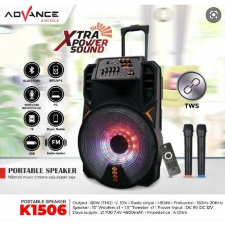 (PENGIRIMAN KHUSUS JNT/JNE/DLL) Speaker Meeting Advance K 1506 15 inch/Speaker Portable