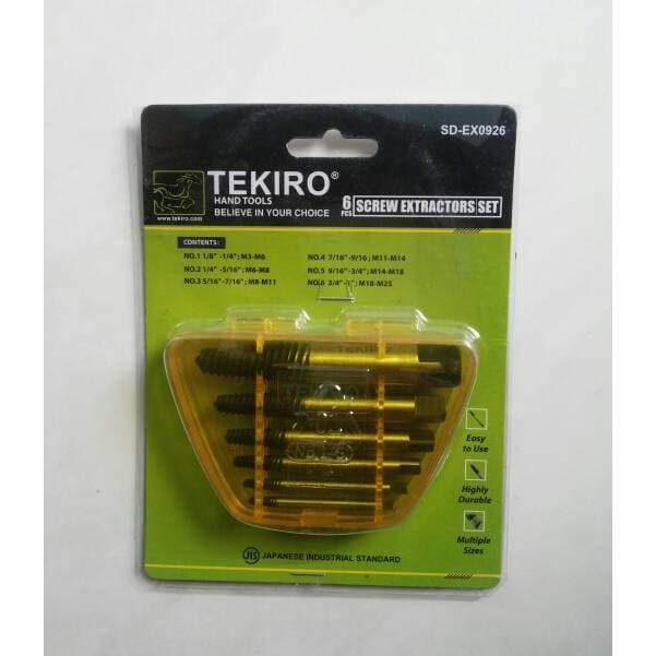 Tekiro Screwdriver Extractor Set / Tap Balik 6 pc Murah / Tap Balik Set 6 Pcs