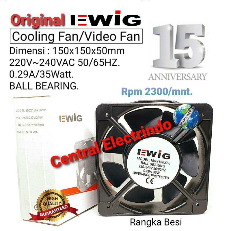 Cooling Fan Video Fan 150x150x50mm Ball Bearing EWIG.