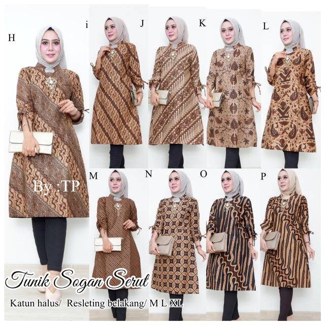 Aneka Motif Batik Tunik Sogan Serut Model 2019