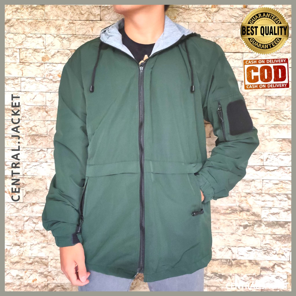 JAKET SEMI PARKA PRIA WINDPROOF - JAKET PRIA VELCRO - CENTRAL JACKET