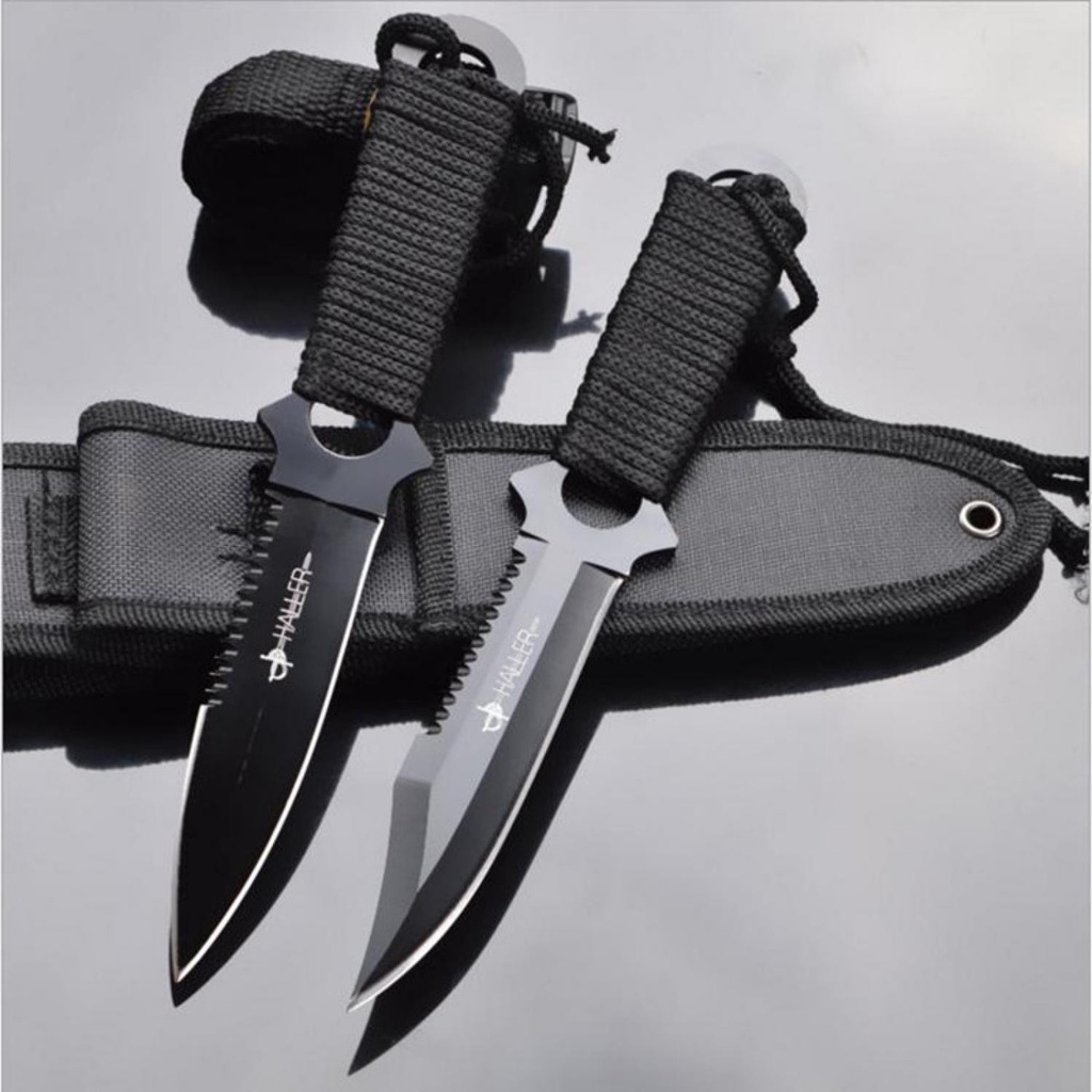 Ready Pisau Tactical Pertahan Diri Multifungsi Wild Outdoor Self Defense Knife Survival - COD Ori