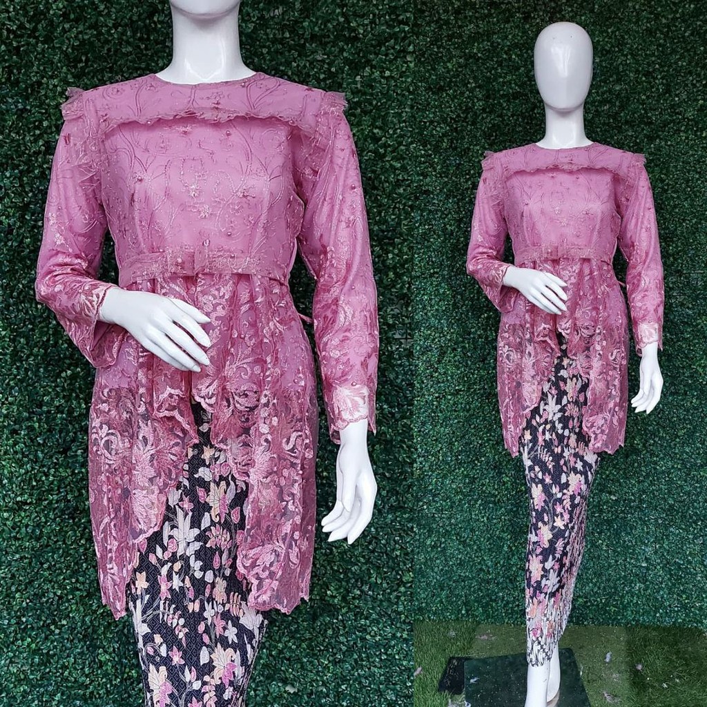 PROMO SE KEBAYA RINJANI PINQUIN / SET KEBAYA TULLE PINQUIN / SET KEBAYA TULLE BORDIR TIMBUL