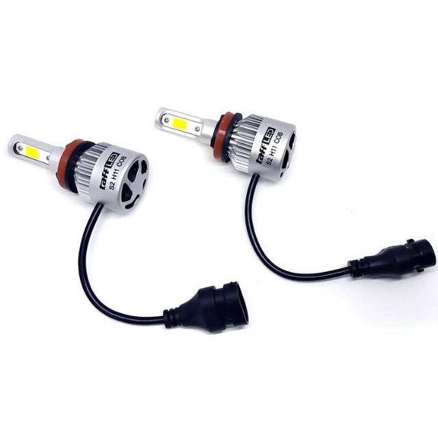 Lampu Mobil LED COB Headlight 8000LM H11/H9/H8 S2 9006/HB4 S2 Chip 2 PCS Silver TaffLED Grab Medan