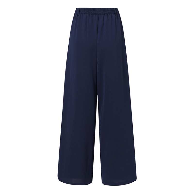 ZANZEA Women Fashion Solid Color Casual High Waist Wide Leg Long Pants