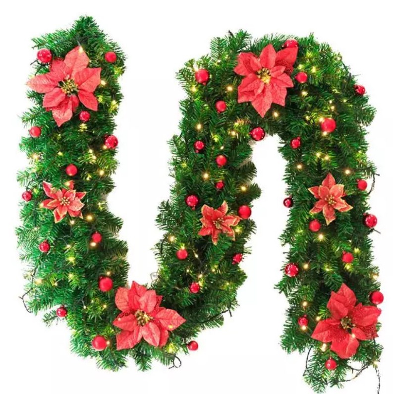 2.7M Garland Natal Polos Premium 200 Cabang Untuk Hiasan Decor Natal