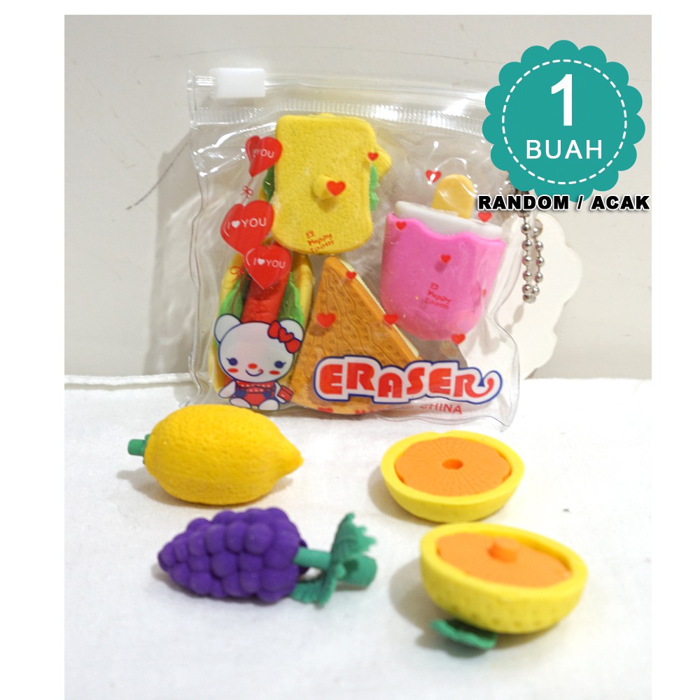 

Penghapus fancy kemasan dompet isi 4 pc - penghapus fancy baru