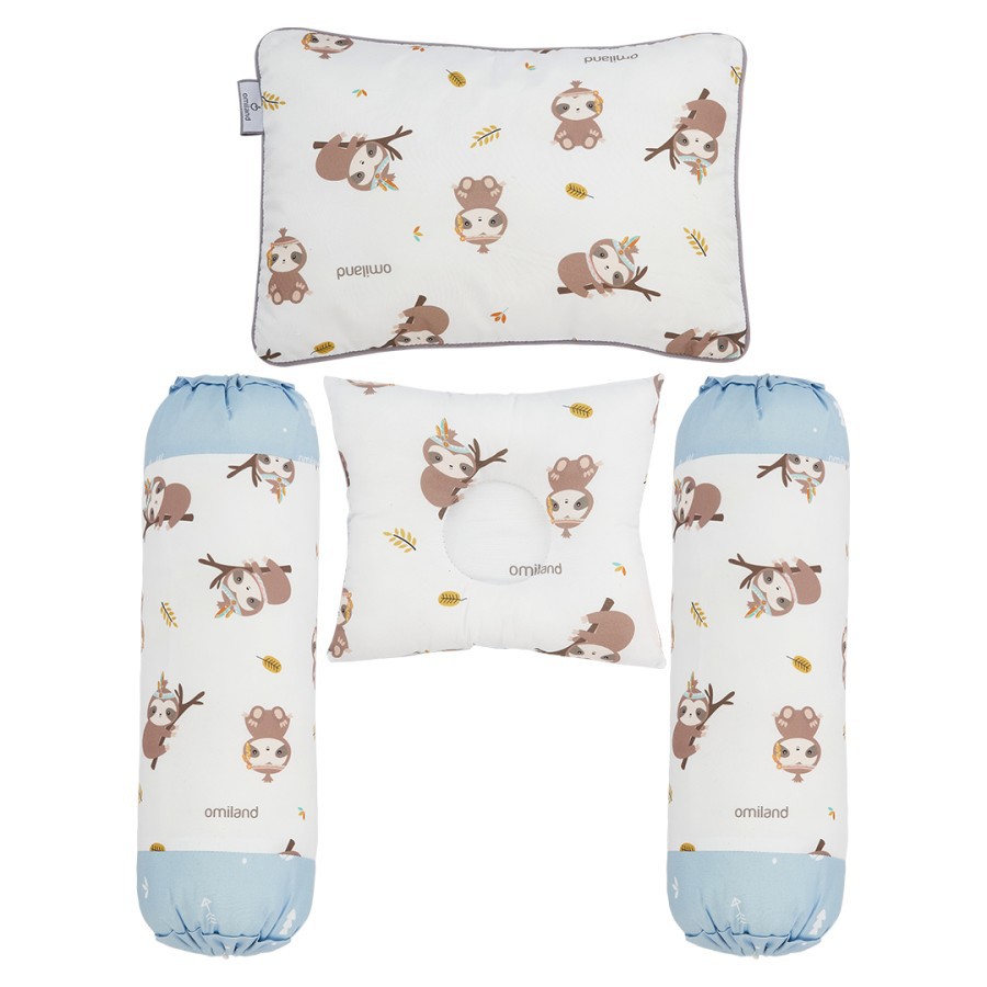 Omiland Bantal Guling Bayi Set Peang Sloth Series Bahan Halus Tidak Berbulu - OB37151-2