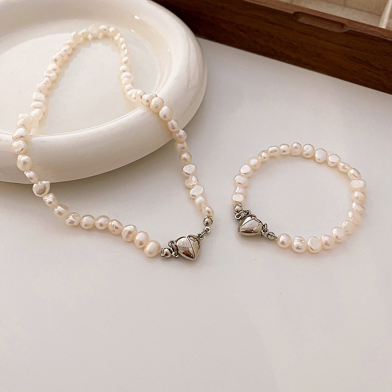 IFYOU Kalung Choker Gelang Rantai Buckle Magnet Bentuk Hati Gaya Vintage Untuk Wanita