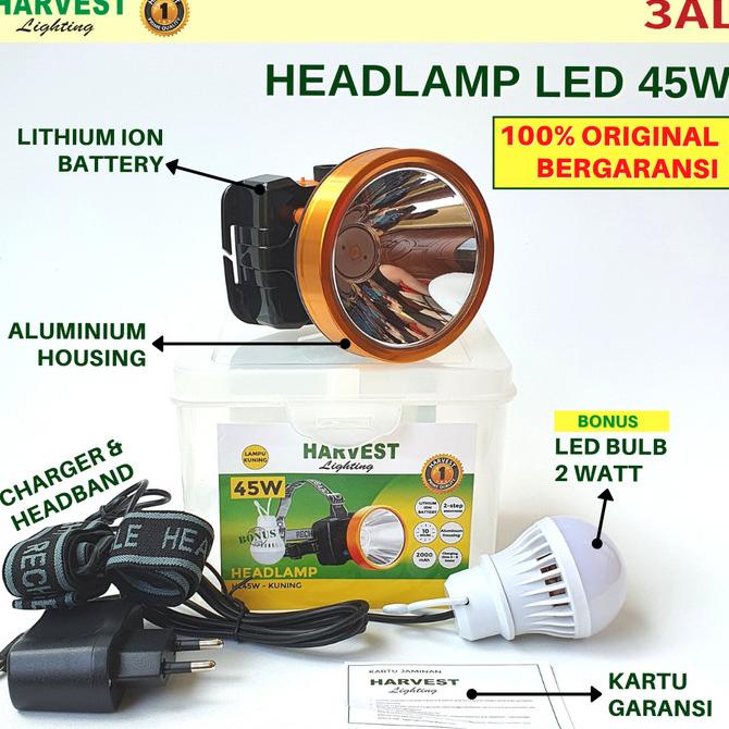 45W,HEADLAMP SENTER KEPALA MULTIGUNA KUALITAS PREMIUM HARVEST LED