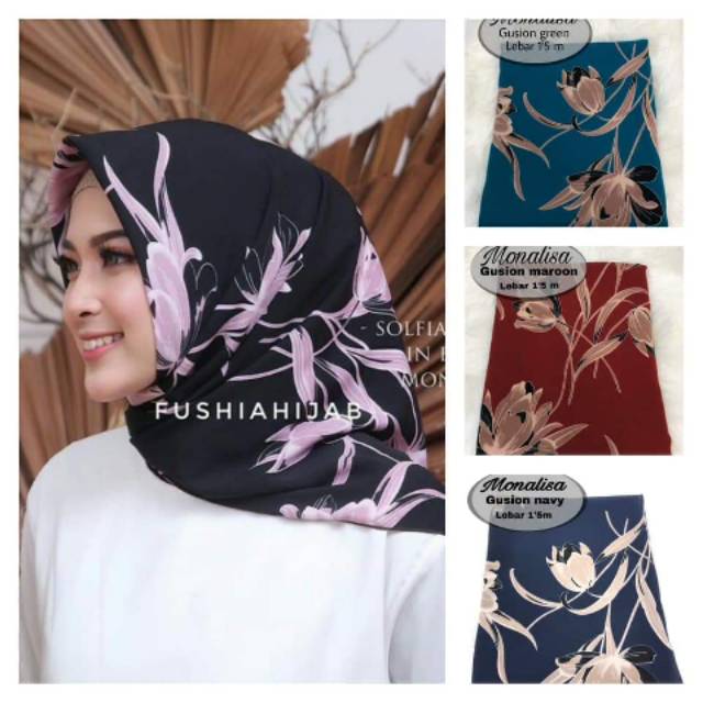 Hijab segitiga instan motif