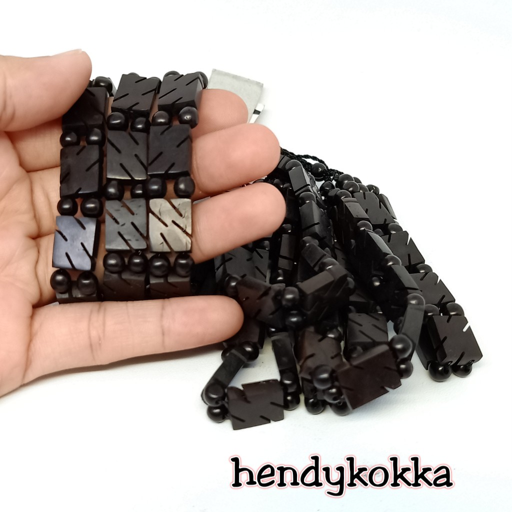 10 gelang kokka kaukah plat naji hitam