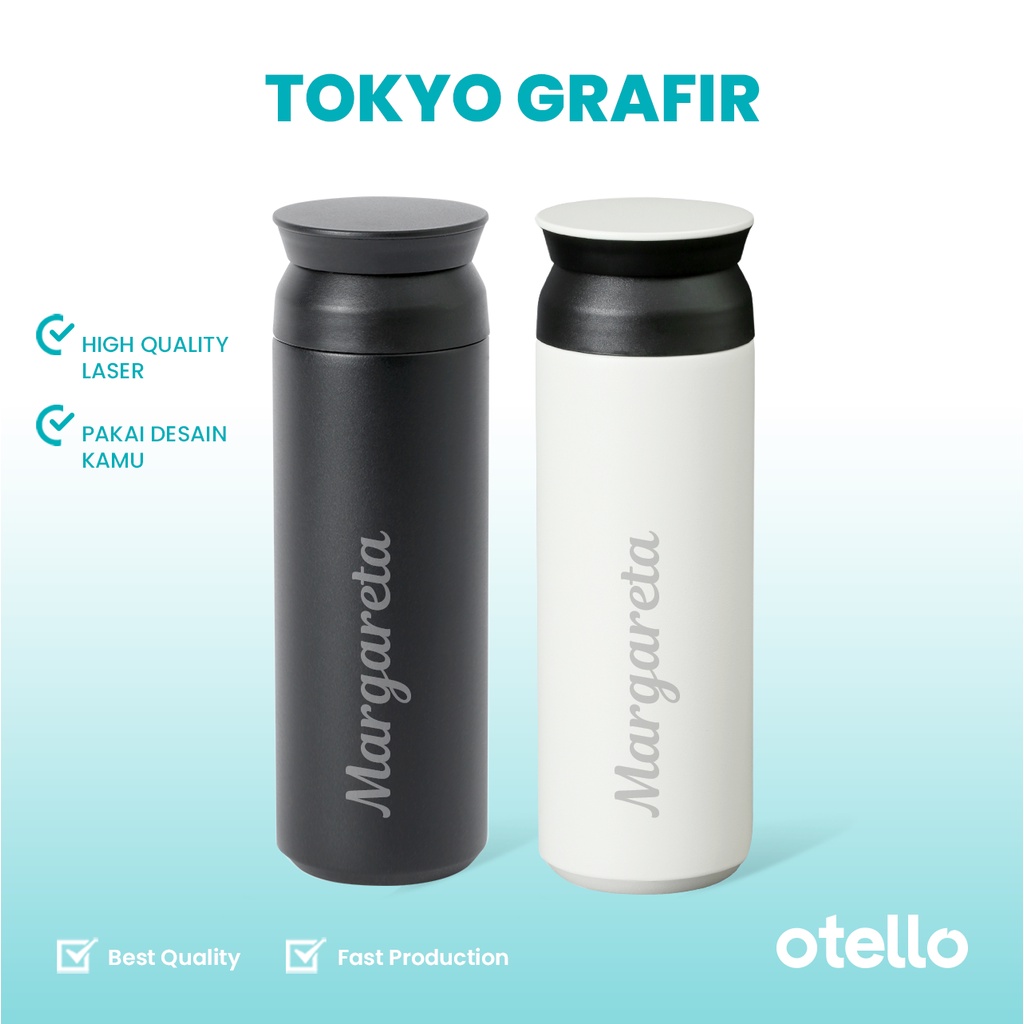 Otello - Custom Tumblr Travel Grafir Nama Tokyo Travel Custom Tumbler Termos 500 ml Tumbler Custom Botol Minum Stainless Steel