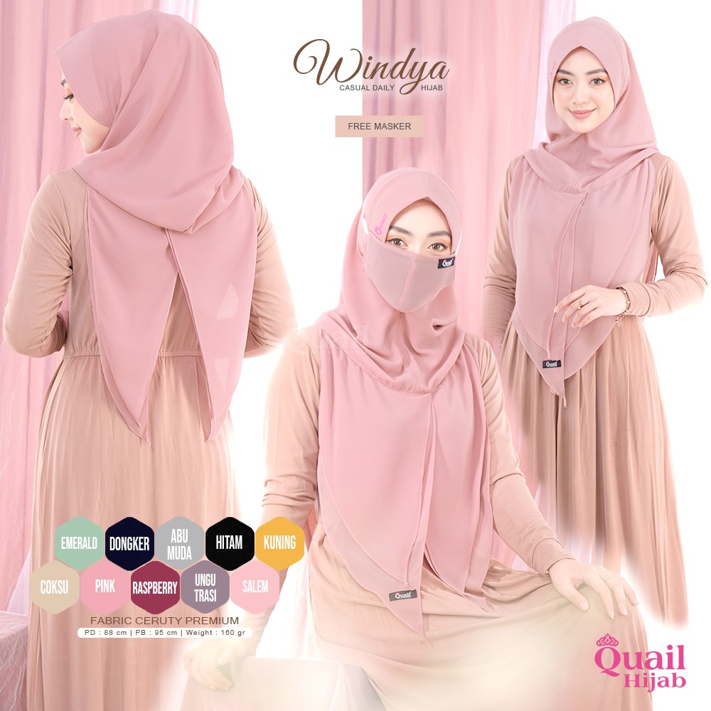 WINDA Casual Daily Hijab *Free masker* by Quail Hijab