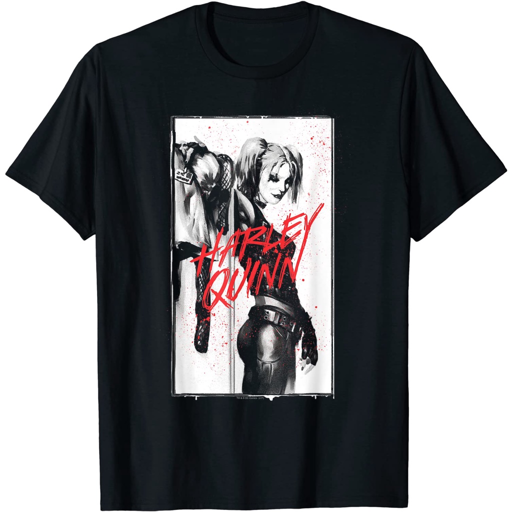 Kaos Harley Quinn Inked Quinn Black T-Shirt – Baju Vintage 90s Retro Pria Wanita Unisex Cotton Combe