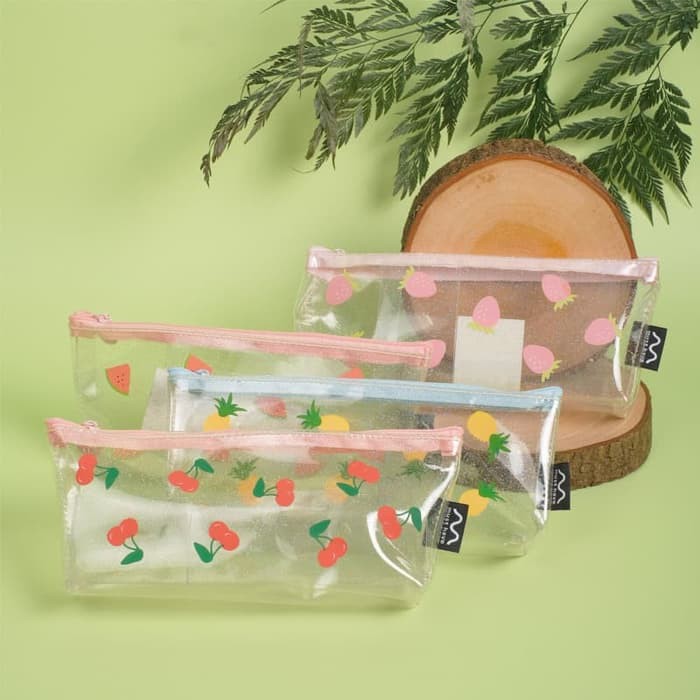 

TRANSPARENT PENCIL CASE GLITTER - FRUITS